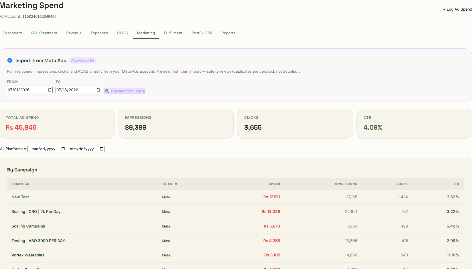 Vortex Rings — Real-Time COD Profit Engine Interface Screenshot 5